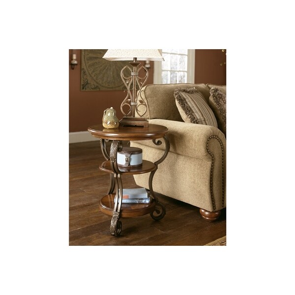 Nestor Medium Brown Chair Side End Table T517-7 Nestor Medium Brown Chair Side End Table