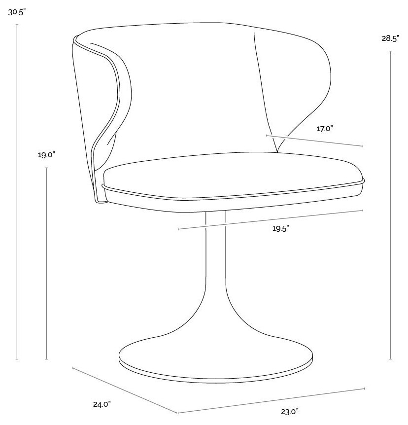 Simone Swivel Dining Chair   Midcentury   Dining Chairs   by Sunpan Modern Home  Houzz