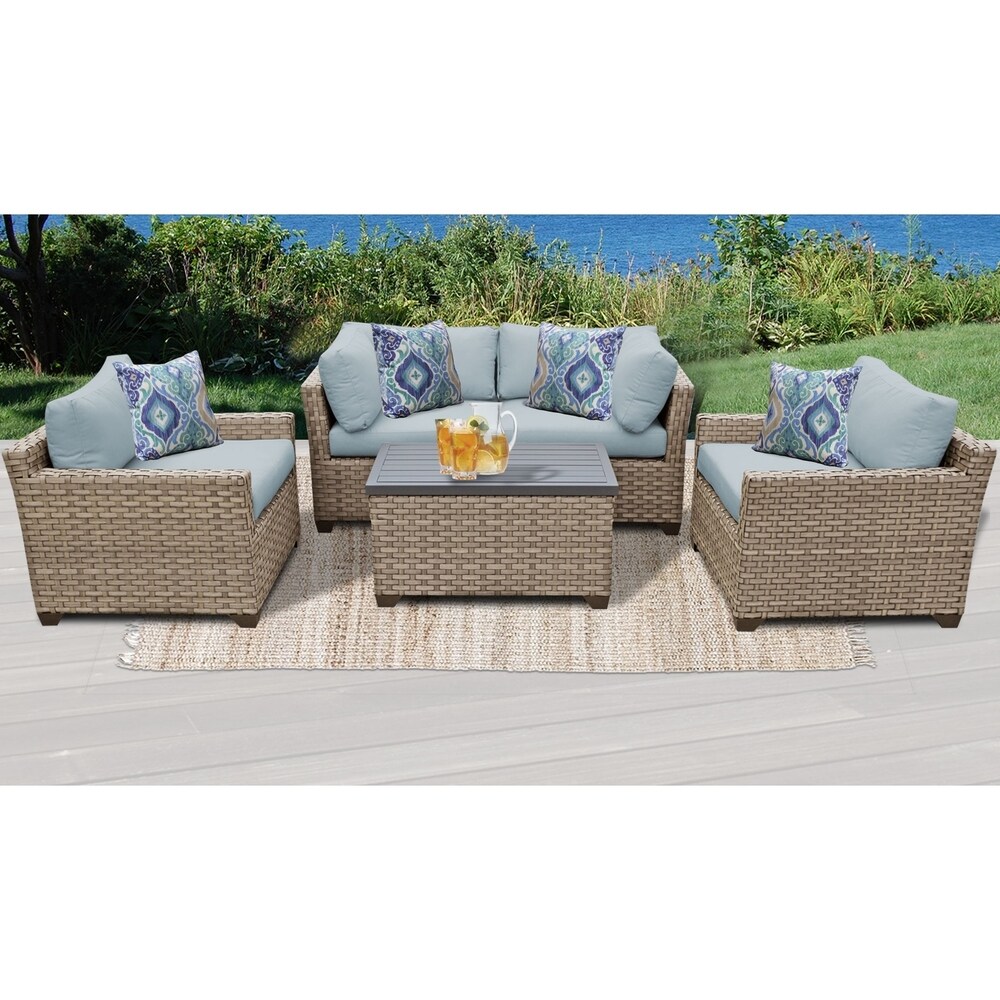 Monterey 5 Piece Outdoor Wicker Patio Furniture Set 05b