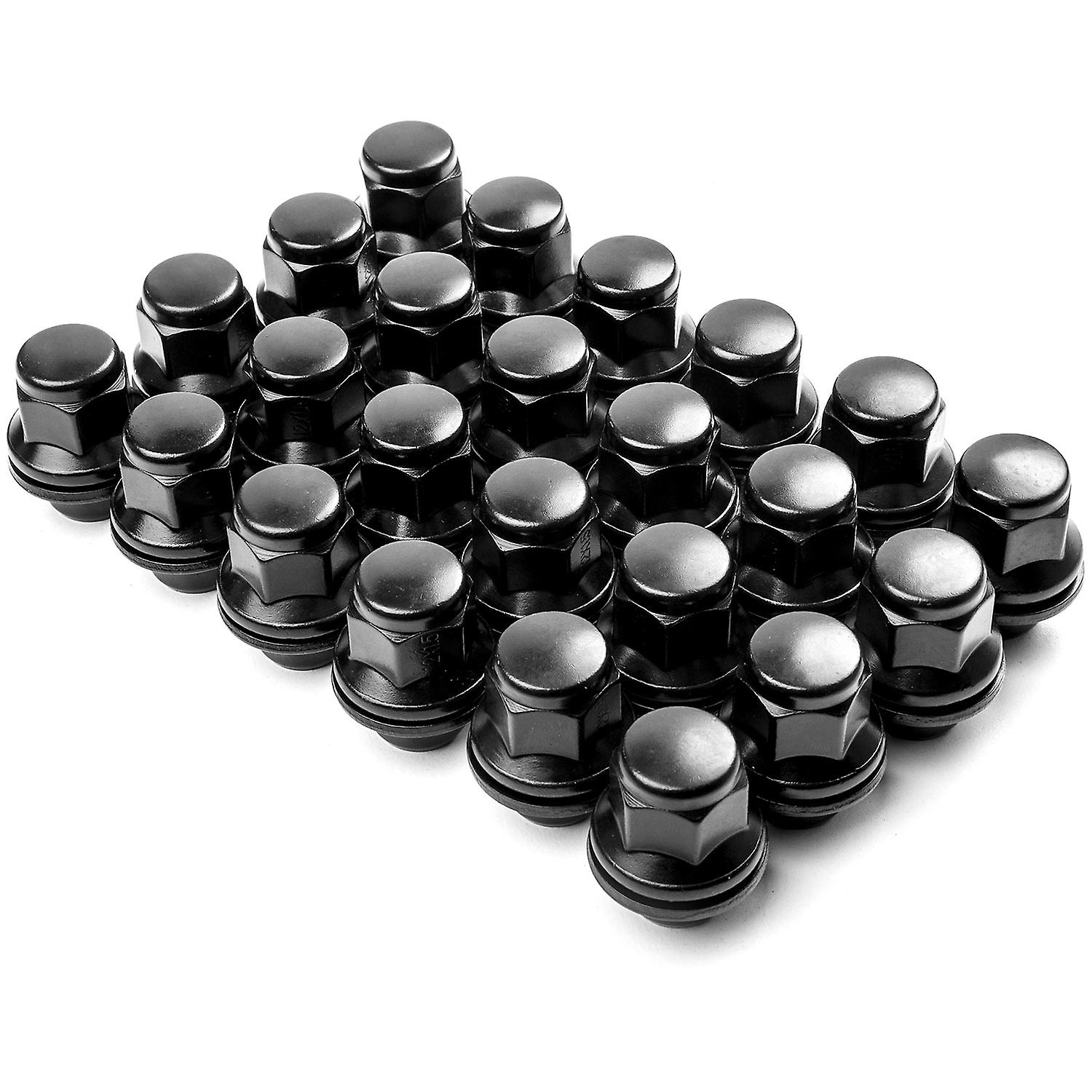 24x Black 12x1.5 Hex Lug Nuts Compatible with 1983-1998 Toyota Tercel