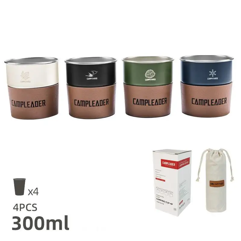 Custom wholesale 300ml foldable camping water bottle insulated termo 304 stainless steel tea coffee outdoor cold drink mug cup