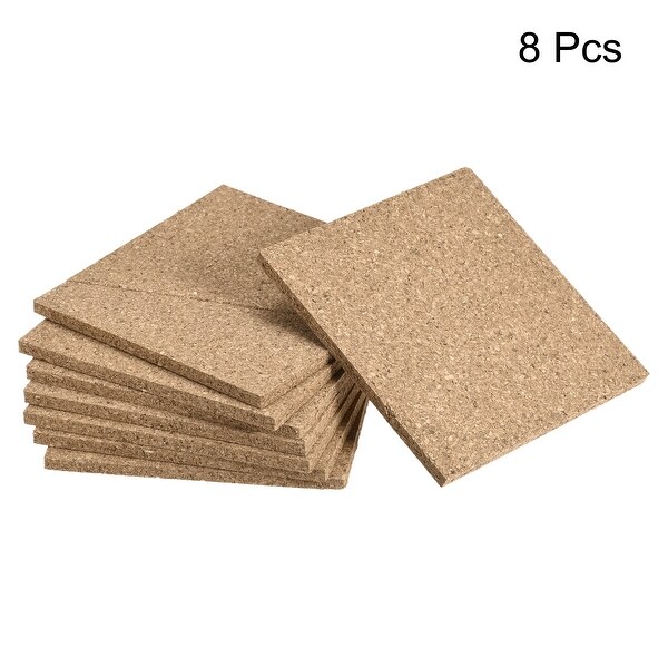 100x100x5mm Square Coasters Cork Cup Mat Pad for Tableware 8pcs - Wood