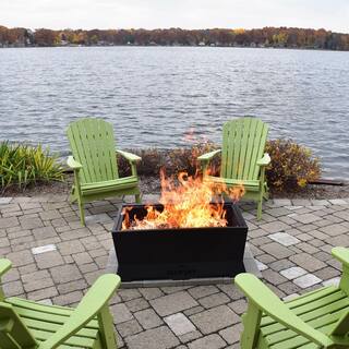 BLUE SKY OUTDOOR LIVING The Peak 38 in. x 22 in. Rectangle Steel Wood Patio Smokeless Fire Pit SFP382216R-B