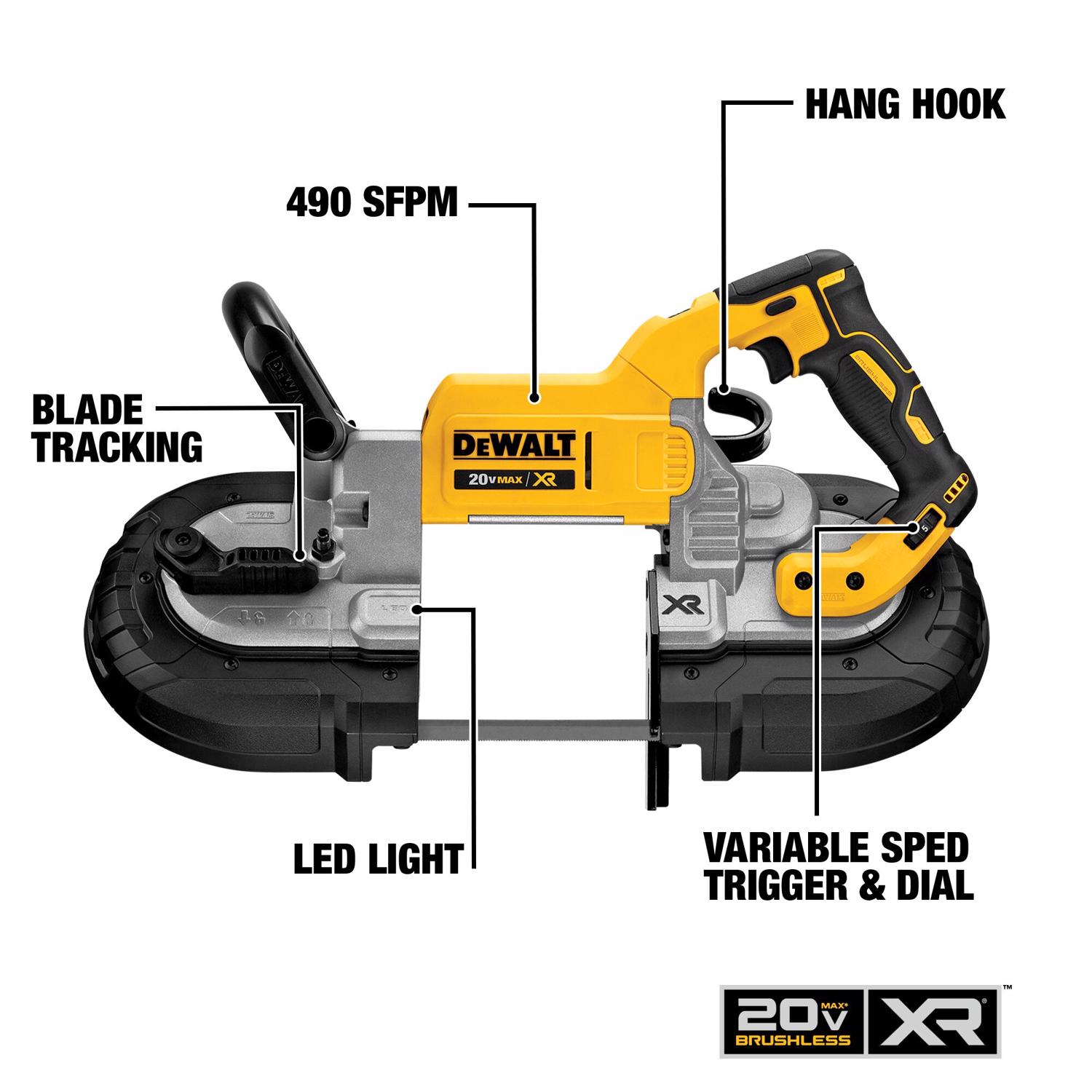 DW Max XR 20 V Cordless Deep Cut Band Saw Tool Only