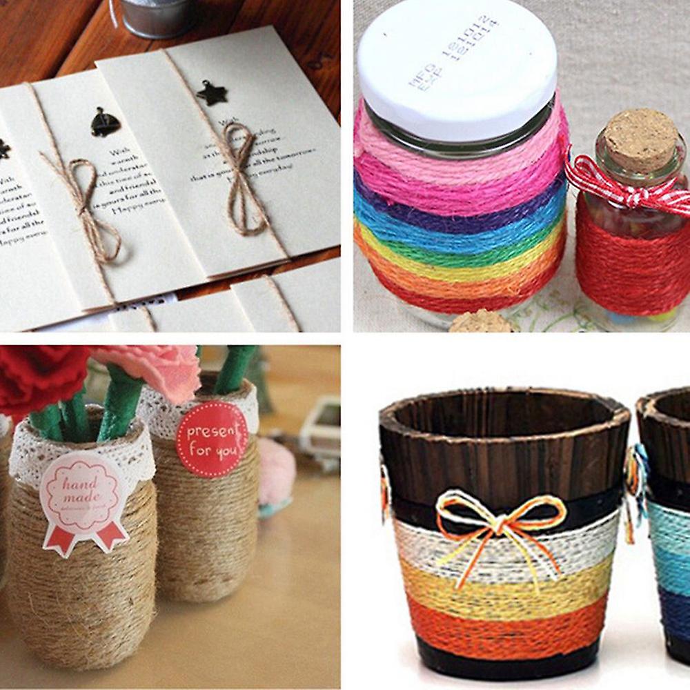 50m Colorful Jute Twine Hemp Rope String Packing Wrapping Ribbon Crafting Cord For Arts Crafts Diy Gift No.288465