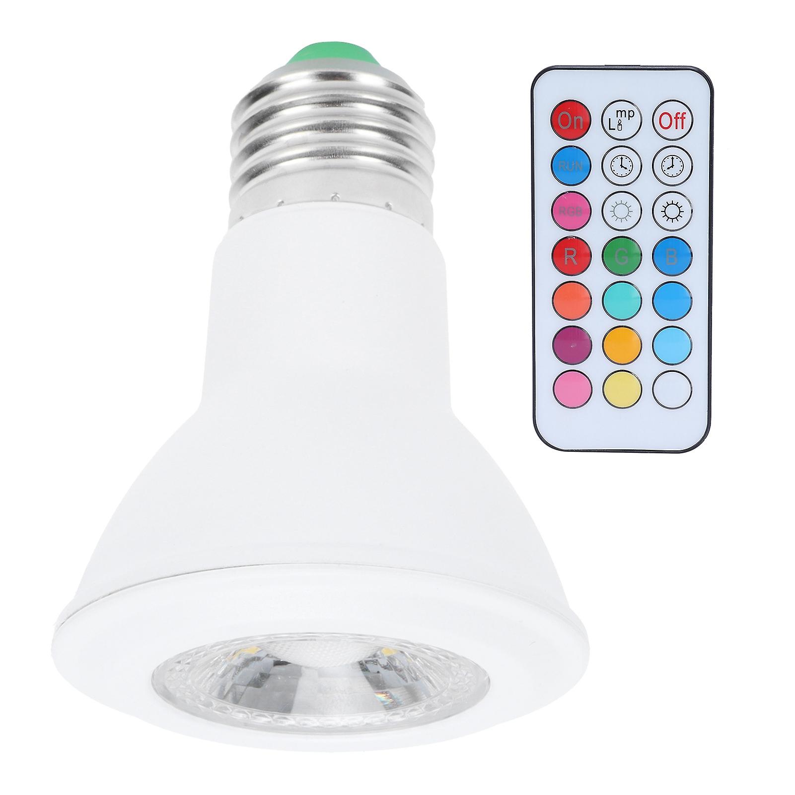 10W RGBW Spotlight with Timing Remote Control E27 Color Changing Light Bulb 85‑265V