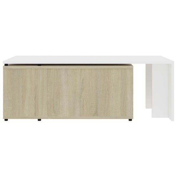 vidaXL Coffee Table White and Sonoma Oak 59.1