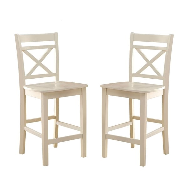 Set of 2 Wooden Counter Height Chairs