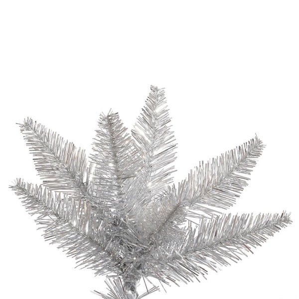 Vickerman 6.5' Silver Tinsel Fir Artificial Christmas Tree，Unlit