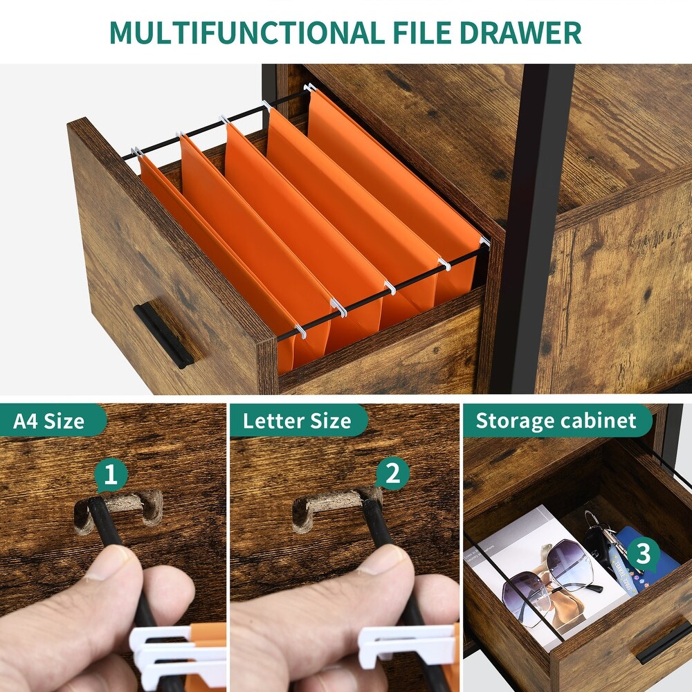 Moasis L Shaped Wood Computer Desk with File Drawer for Home Office