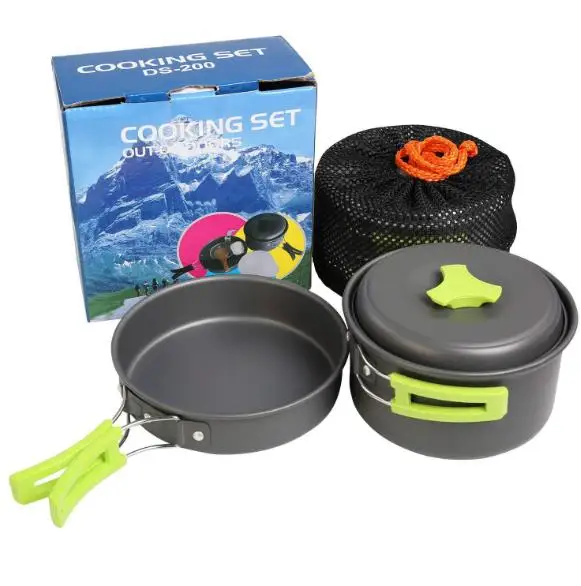 Factory sales hiking products cooking pot set outdoor non stick cookware camping kitchen tool set