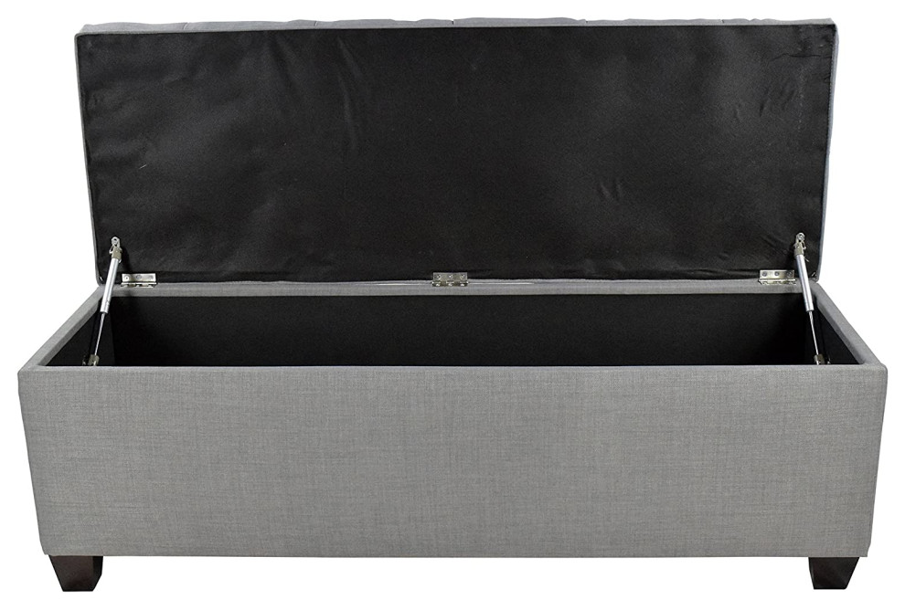 Contemporary Ottoman  Button Tufted Top With Hidden Shoe Storage   Midcentury   Footstools And Ottomans   by Declusia  Houzz