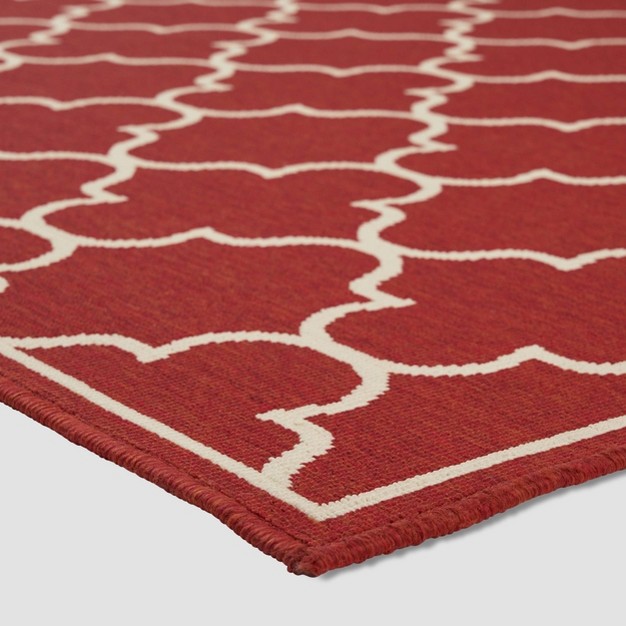 Thornhill Geometric Outdoor Rug Red ivory Christopher Knight Home