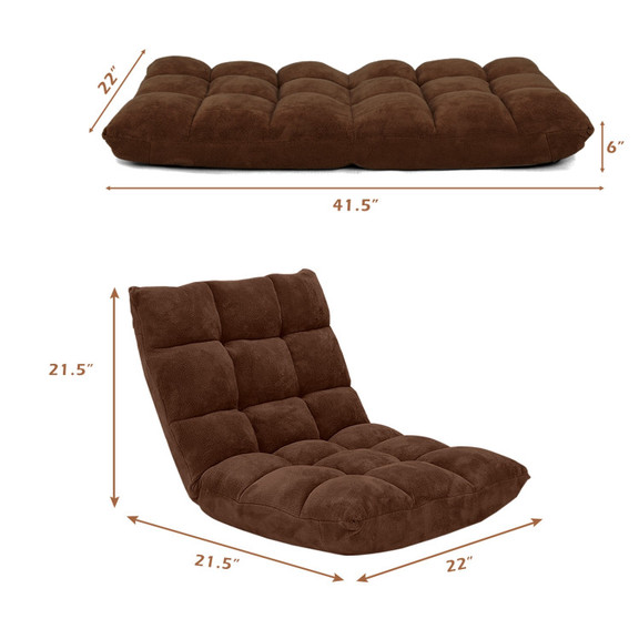 Costway 67542180 Adjustable 14 position Floor Chai...