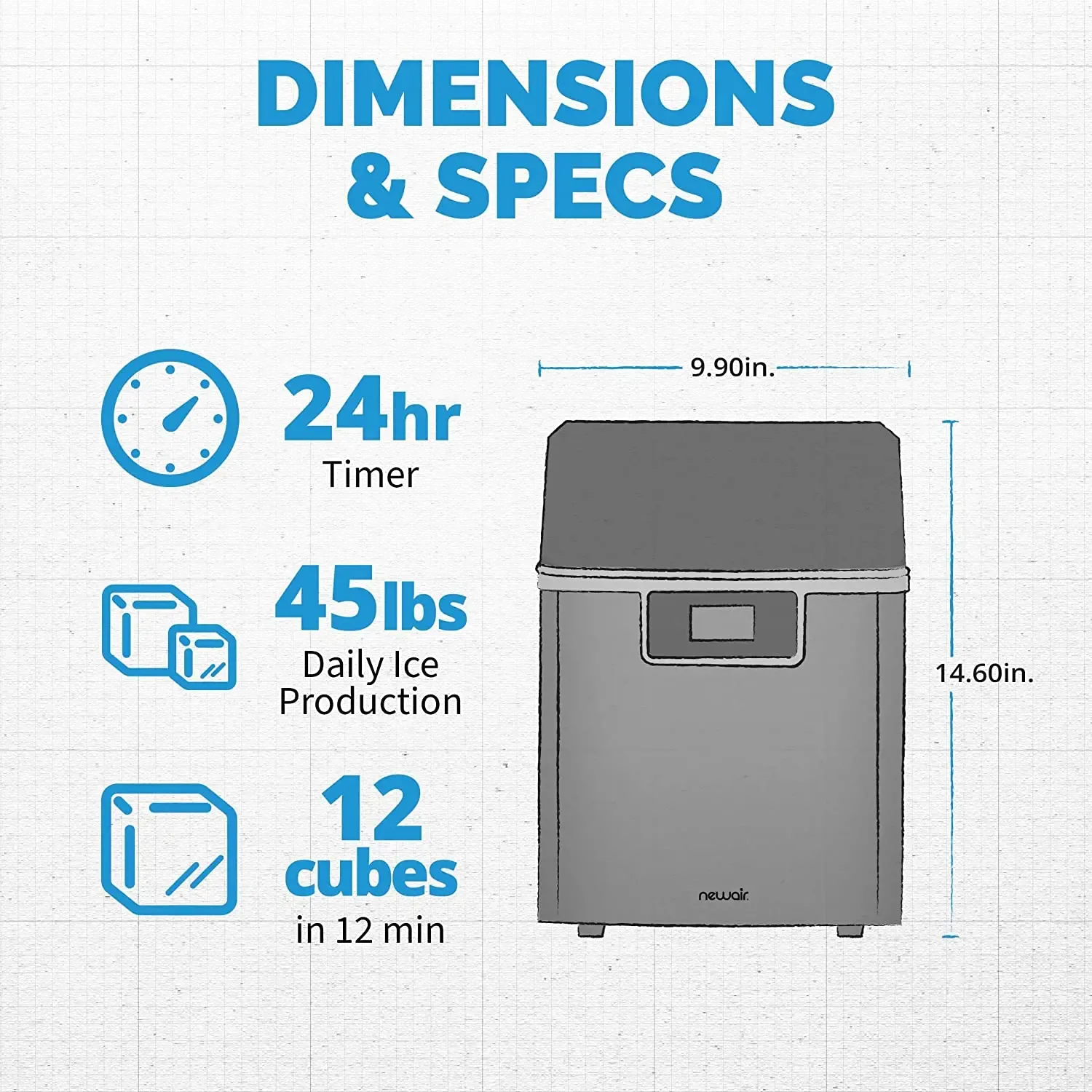 NewAir Countertop Clear Ice Maker