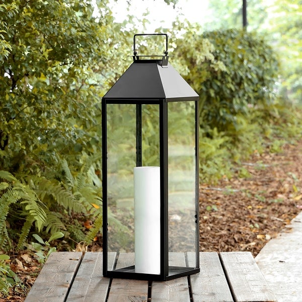 SAFAVIEH Ruane 25-inch Outdoor Lantern - 8 in. W x 8 in. D x 26 in. H Shopping - The Best Deals on Outdoor Wall Lanterns | 41005084