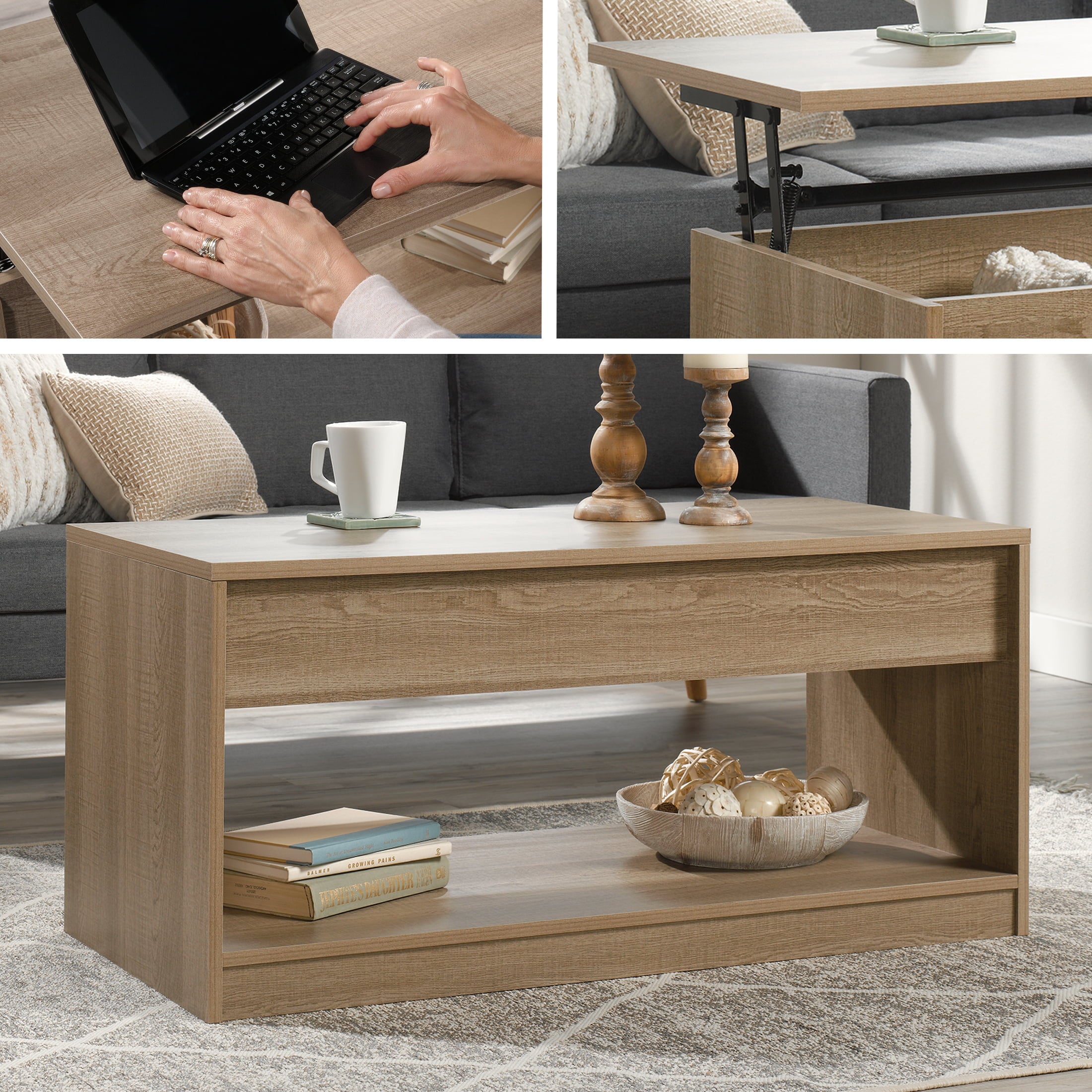 Sauder Beginnings Lift Top Coffee Table, Summer Oak Finish