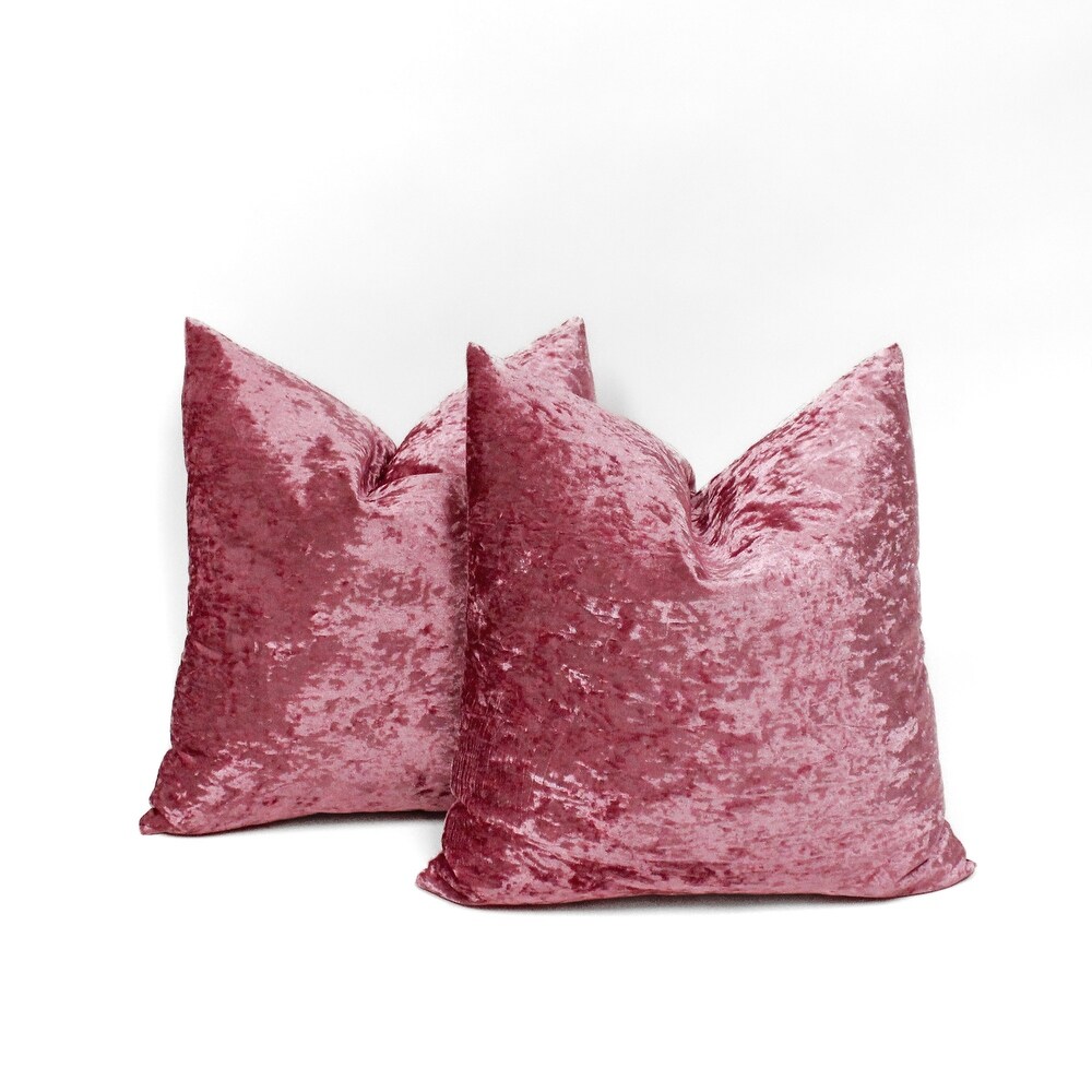 Glow's Avenue Square Velvet Solid Color Throw Pillow Cover Set of 2