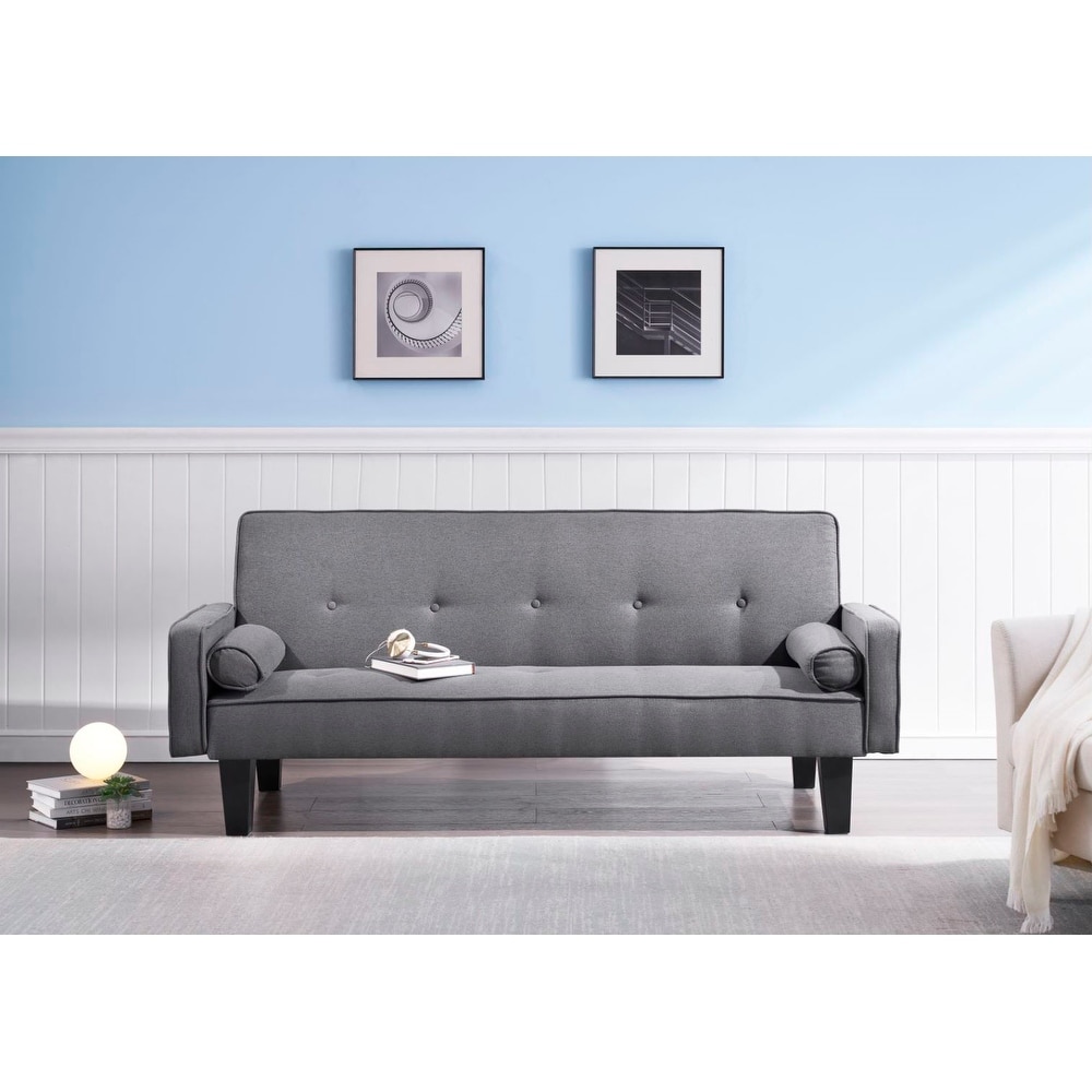 Cotton Linen Sofa convertible into sofa bed includes two pillows