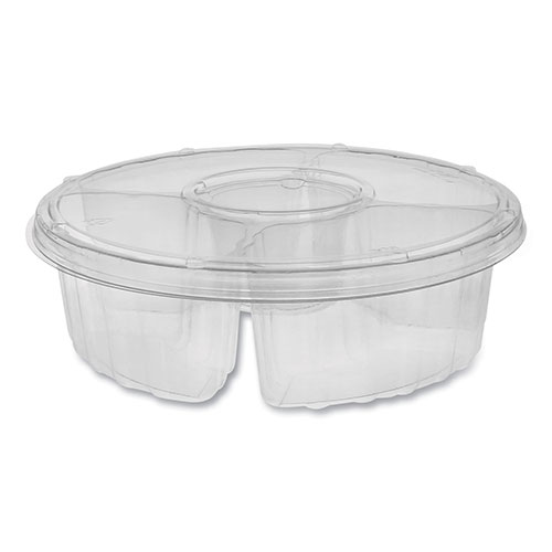 Pactiv Dip Cup Platter | 4-Compartment， 10