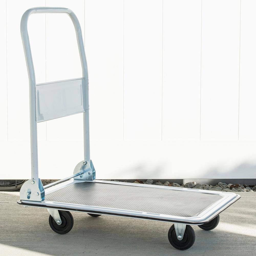 PRO-SERIES 330 lbs. Capacity Steel Folding 4-Wheeled Platform Truck Utility Cart 807639