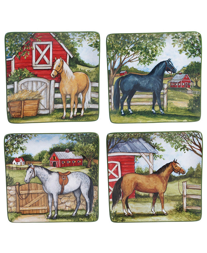 Certified International Clover Farm 4-Pc. Dinner Plates asst.