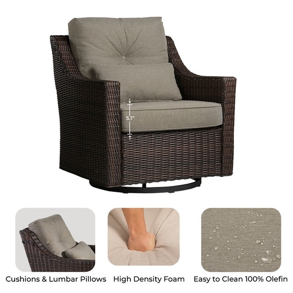 Murphy Outdoor Wicker Patio Furniture Swivel Glider Chair