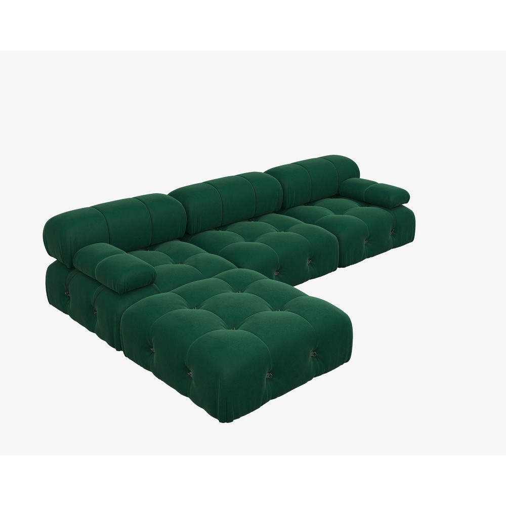 Modern Velvet Upholstered Large Modular Sectional Sofa