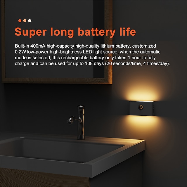 LED Night Lights Motion Sensor USB Rechargeable Linkage Induction Wireless Night Light Kitchen Cabinet Corridor Night Lamp for Bedroom Home Staircase Passageway Lighting