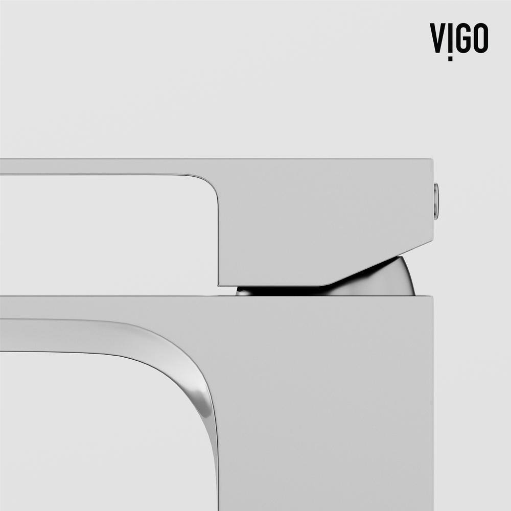 VIGO Dunn Single-Handle Single Hole Bathroom Faucet with Deck Plate in Chrome VG01054CHK1