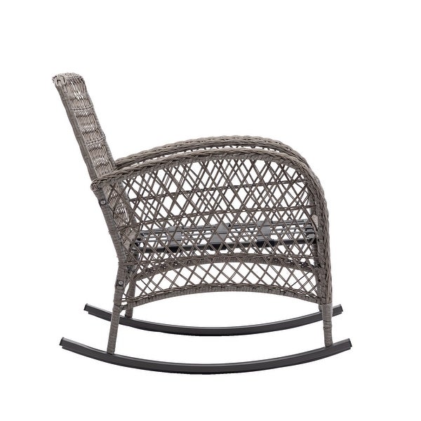 3pcs Outdoor Furniture Modern Wicker rocking chair set - Overstock - 37253099