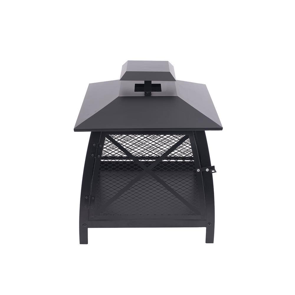 BLUE SKY OUTDOOR LIVING 20 in. Square Steel Mesh Wood Fire Pit with Poker WBF20