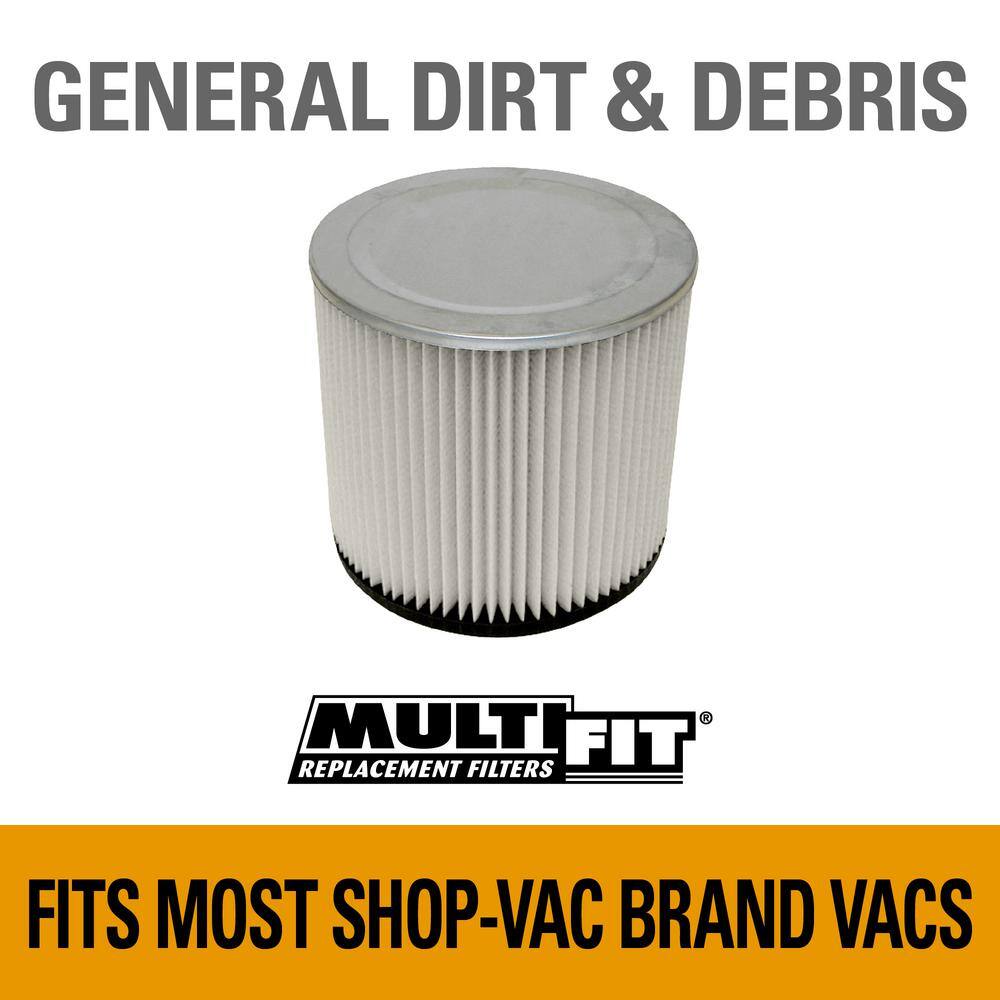 MULTI FIT Standard Replacement Cartridge Filter for Most Shop-Vac Branded WetDry Shop Vacuums VF2007