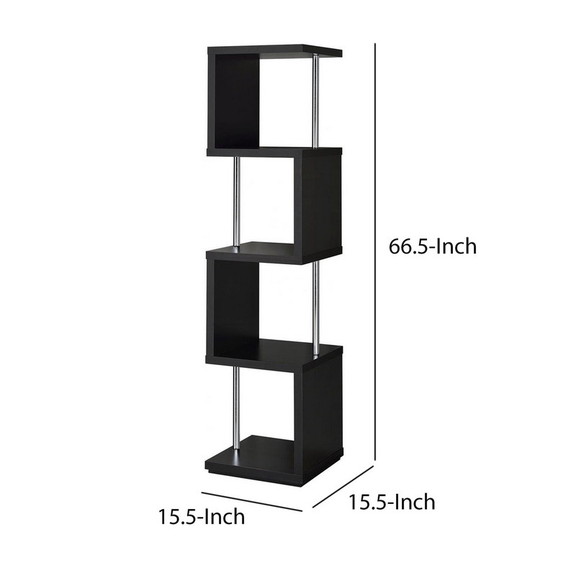 Benzara BM159153 Well made Four Tier Wood And Meta...