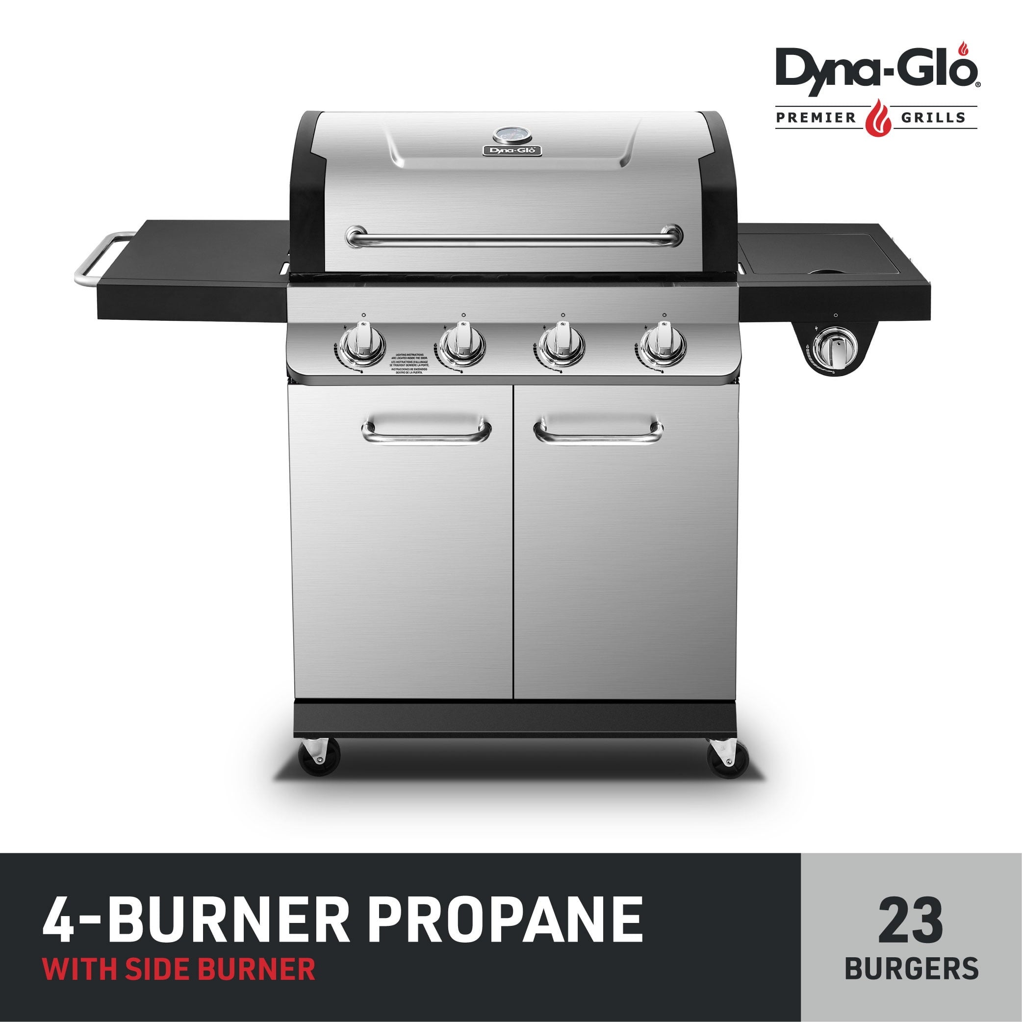 4 Burner Silver and Black Propane Gas Grill