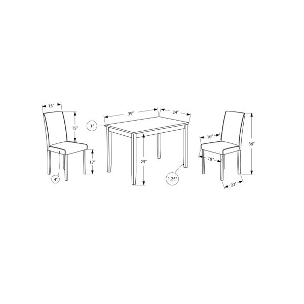 Dining Table Set， 3pcs Set， Small， 39