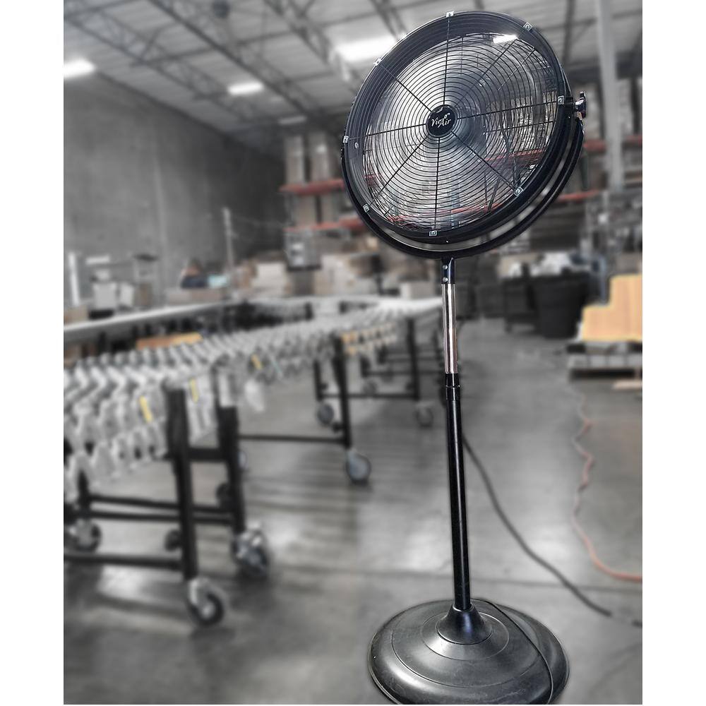 Vie Air 20 in. Adjustable Height Pedestal Industrial Drum Fan With 360 Degree Tilt 98596360M