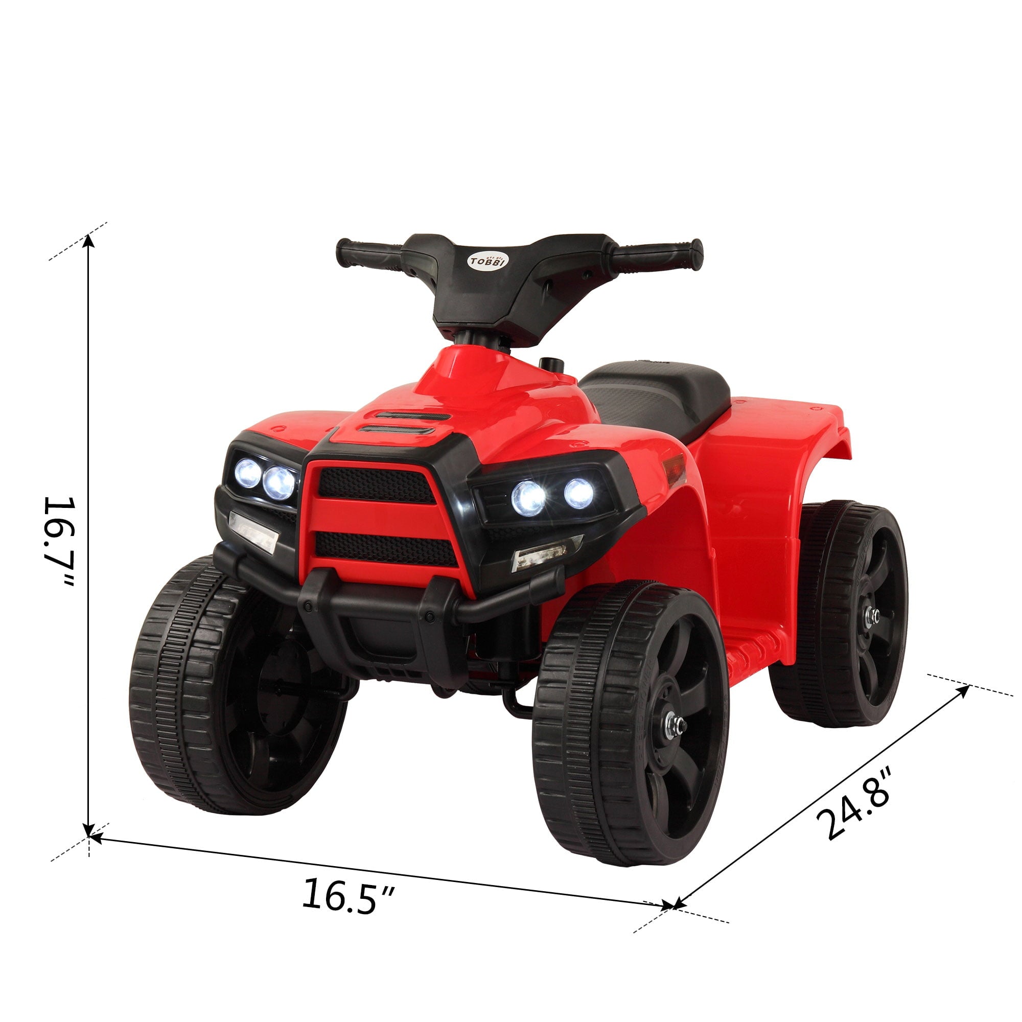 iRerts 6V Kids Ride on Toys, Battery Powered Ride on ATV Cars for Boys Girls Birthday Gifts, Kids Electric Cars for Toddlers, Kids Electric Ride on Vehicles with Headlights, Horn, Red