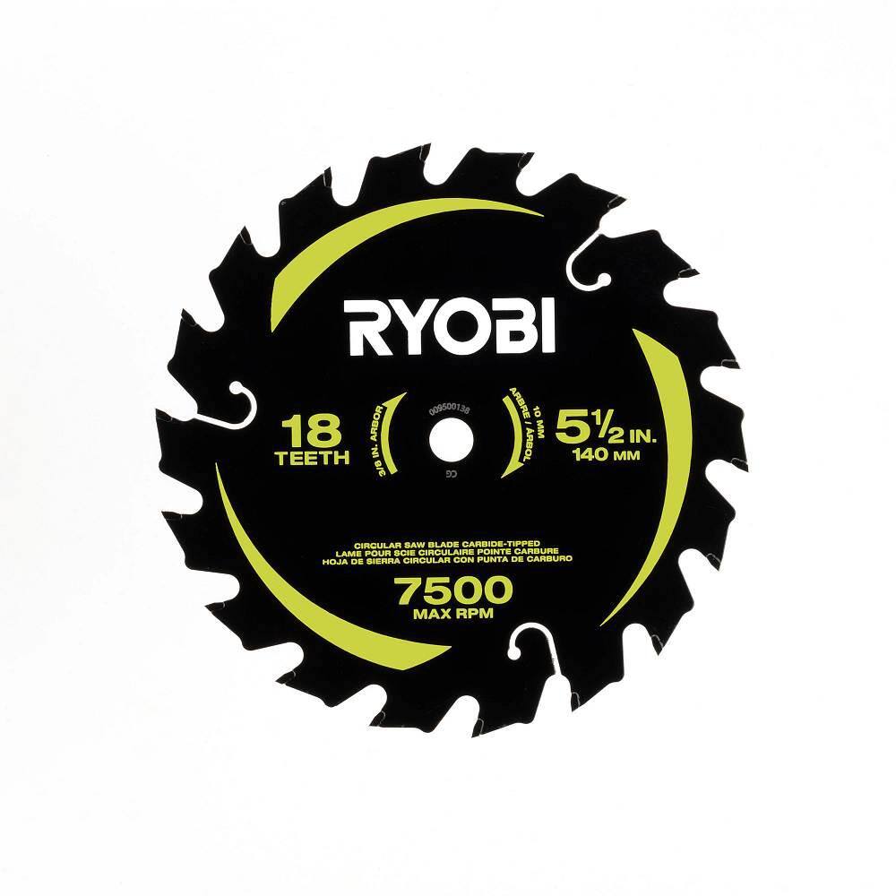 RYOBI 5-12 in. 18T Thin Kerf Carbide Circular Saw Blade A065101