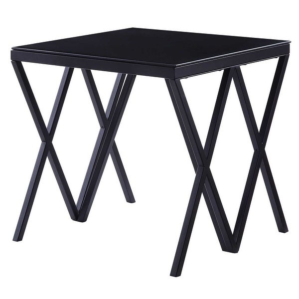 Coffee Table End Table Living Room Table No Storage in Black and Glass