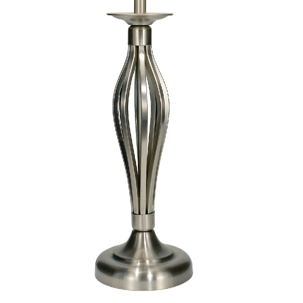 Britalia BRBYB4046 Satin Chrome Open Metalwork Table Lamp with Cream Shade