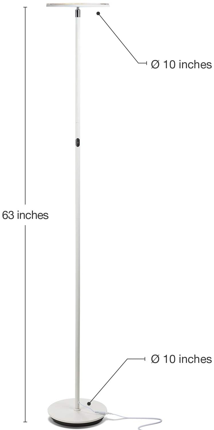 Sky 63 in. White Torchiere LED Floor Lamp