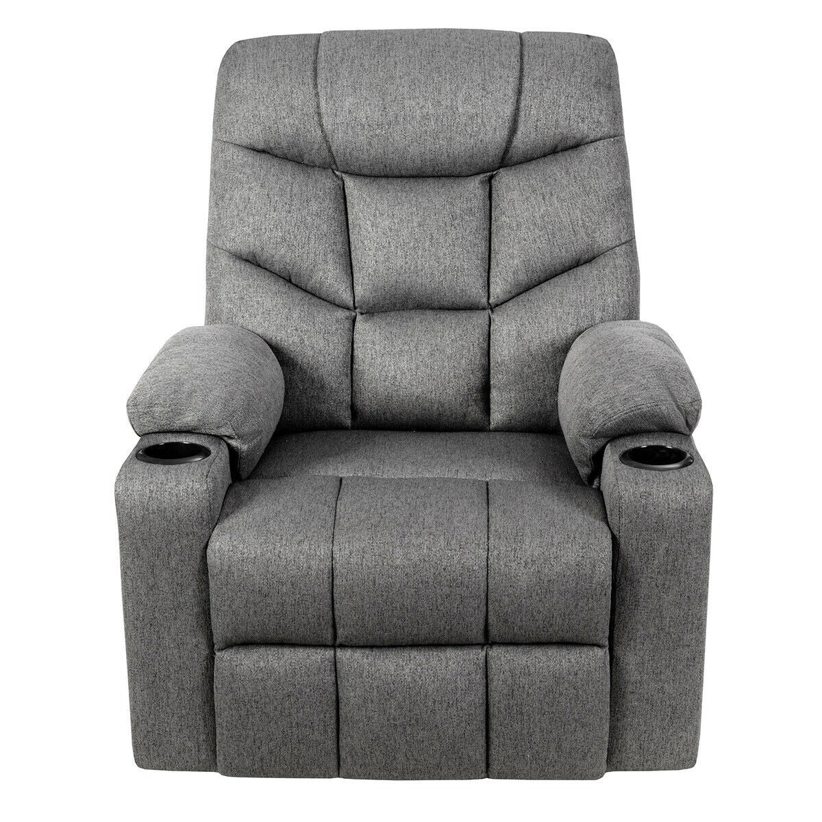 Power Lift Chair w/ 8 Point Massage & Lumbar Heat & 2 Side Pockets Cup Holders USB Charge Port