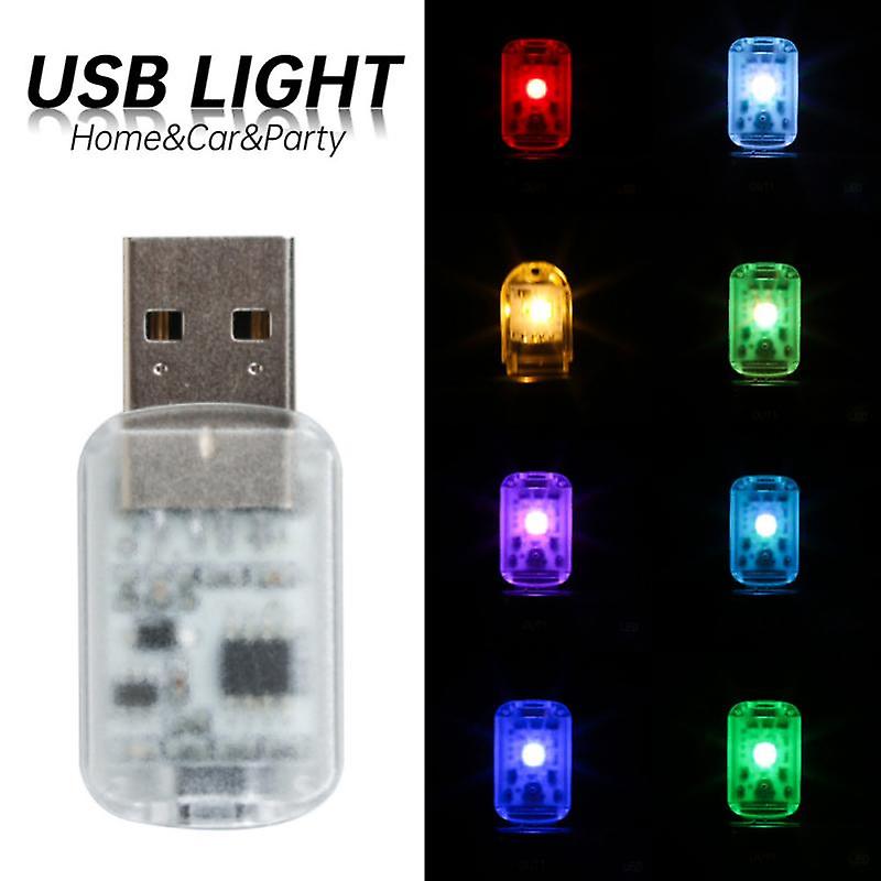 Car Mini Usb Led Light Touch Switch Rgb Colorful Auto Interior Atmosphere Light Decoration