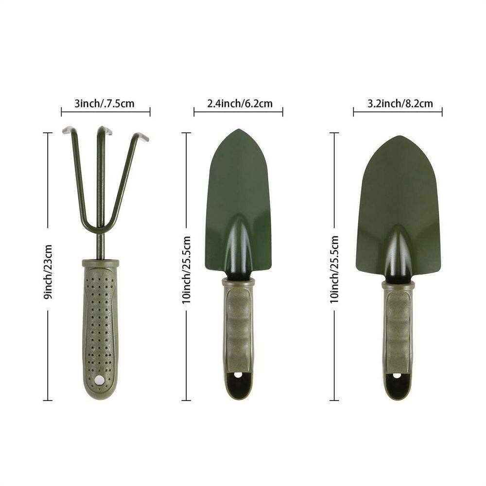 Dyiom 3-Piece Charcoal Aluminum Garden Tool Set with Non-Slip Ergonomic Handle B07VKB9Z36