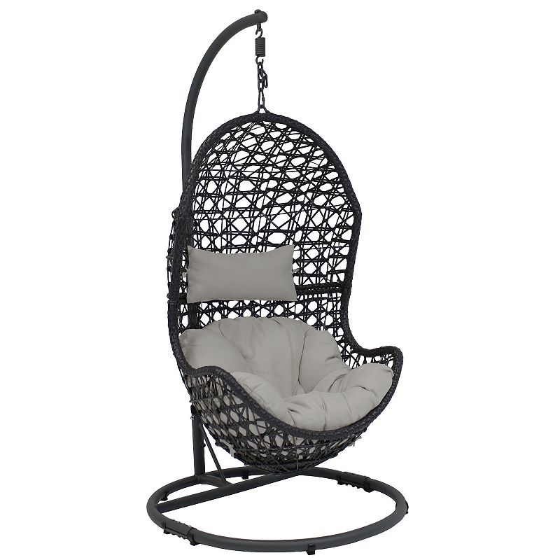 Sunnydaze Cordelia Egg Chair With Cushion And Steel Stand