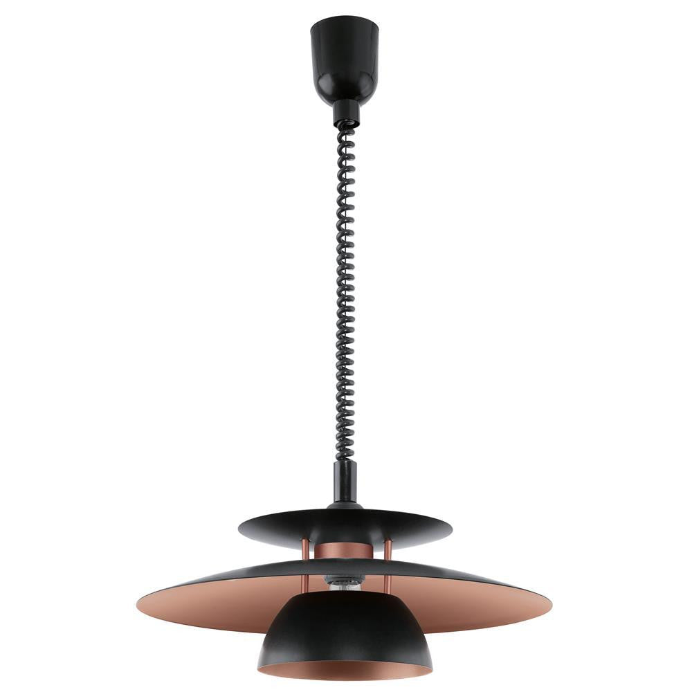 Eglo 31666 Brenda Black & Copper Modern 1 Lamp Up & Down Pendant Light