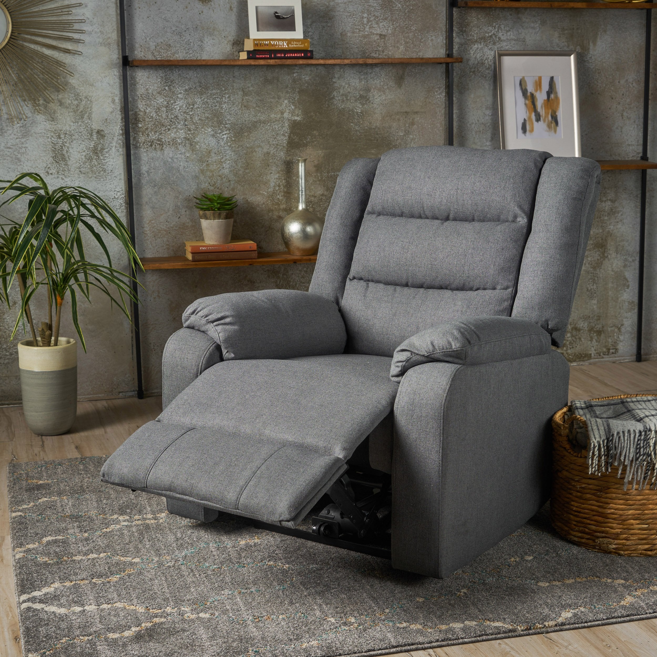 Adelande Cushioned Fabric Power Recliner