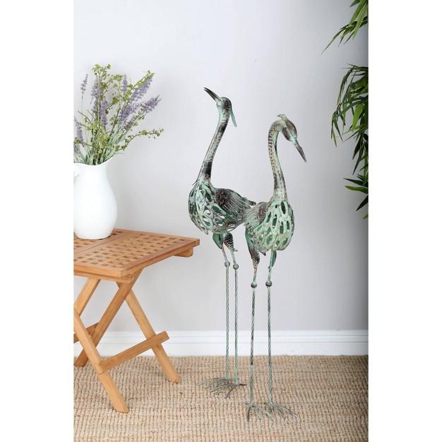 Coastal Flamingos Garden Sculpture Green Olivia amp May