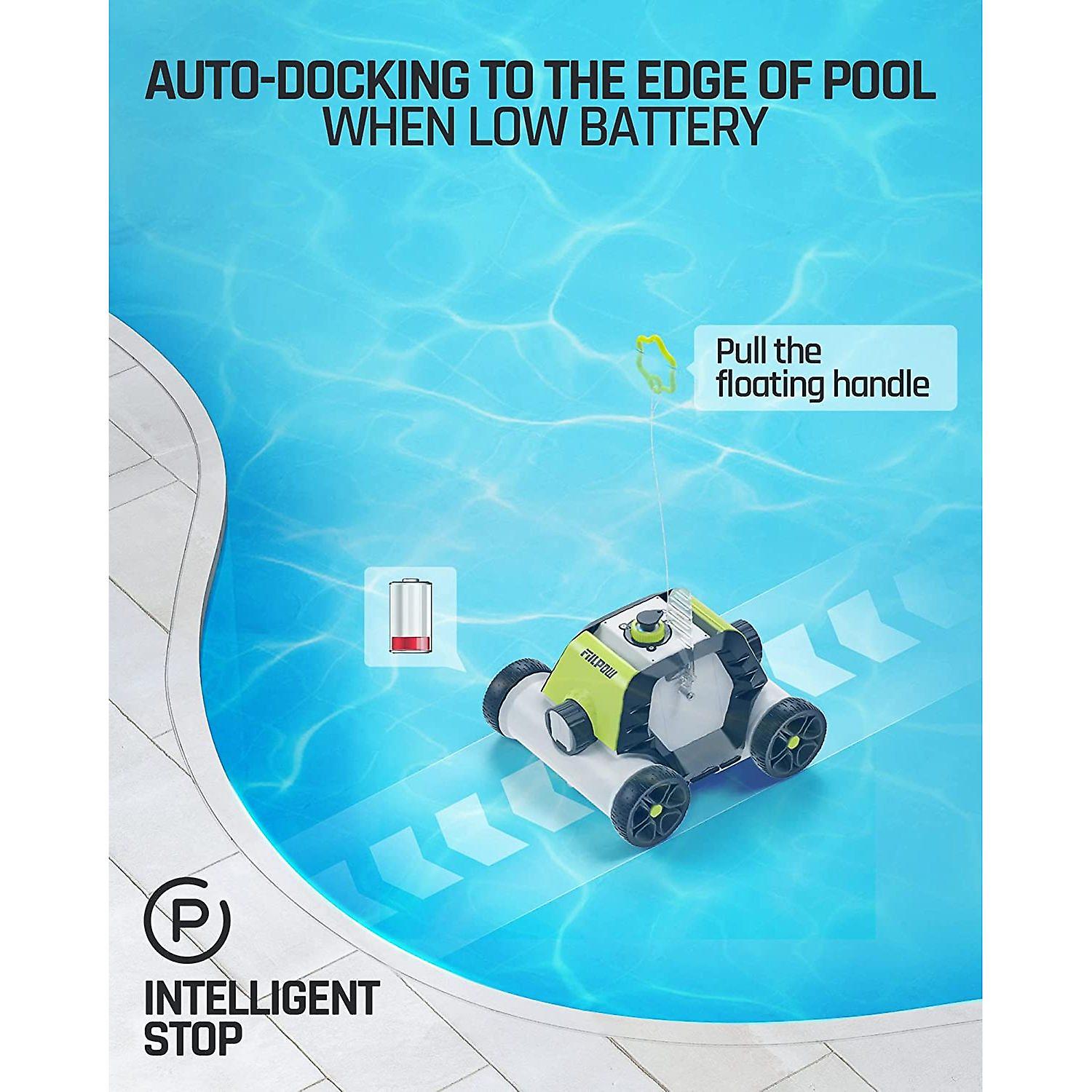 (2023 New) Cordless Robotic Pool Cleaner， Auto-dock， Automatic Pool Robot Vacuum With 90 Mins Running Time， Rechargeable， Lightweight Ideal For Above-